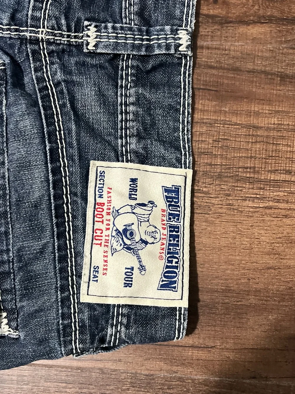 2014 True Religion Blue Distressed Jeans